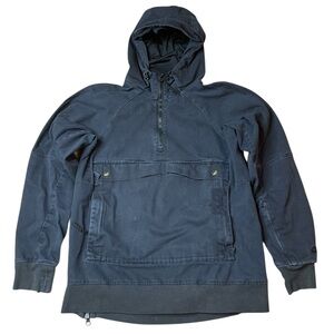 Nike SB Black Canvas Anorak Skate Jacket Hoodie 1/2 Zip Mens Small